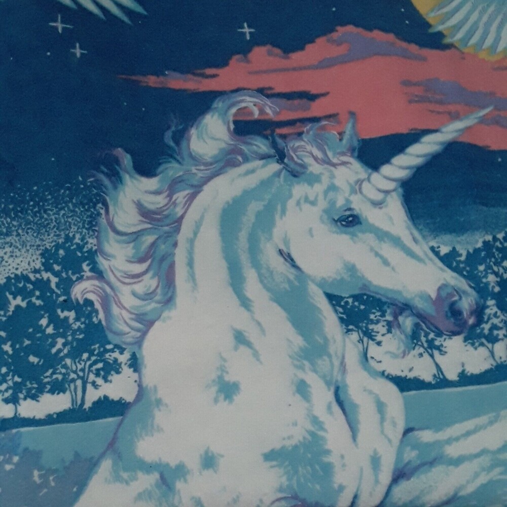 Unicorn Felt Blanket, 84x70 NWOT